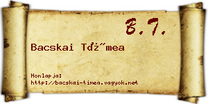 Bacskai Tímea névjegykártya