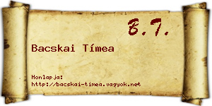 Bacskai Tímea névjegykártya